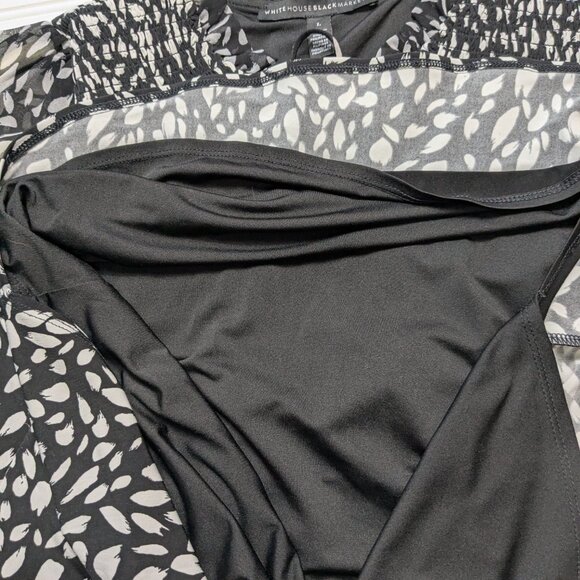 2 for $30 White House Black Market Tunic Top Tie Neck Sheer Long Sleeve L - Picture 8 of 9